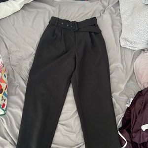 Black satin pants